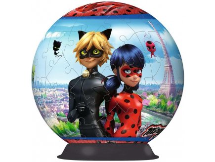 Puzzleball Miraculous : Ladybug + Chat Noir 73 pièces - 3D - Adrien et Marinette - puzzle Ravensburger - 111671