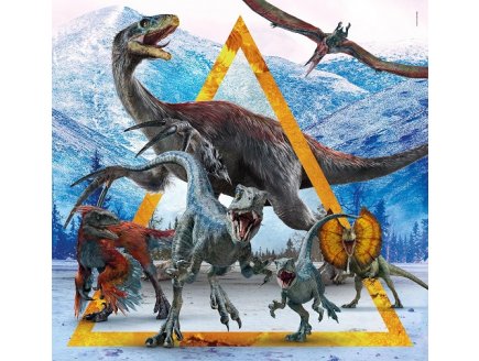 Puzzles jurassic world : t rex et autres dinosaures feroces 3 x 48 pieces - supercolor - Clementoni - 25314