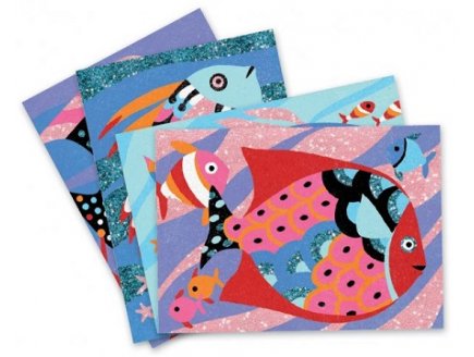 Sables colores arc-en-ciel de poissons - Djeco - dj08661 - loisir creatif