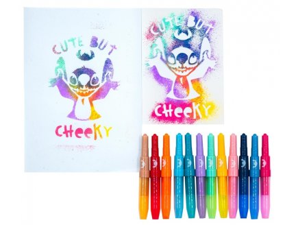 Super Centre d'activits Stitch Stylos pulverisateurs - Pochoirs, Feutres aerographe, Spray - Kit cratif coloriage Disney