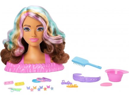 T?te ? coiffer barbie chevelure brune et accessoires - color reveal - Mattel - jfg82