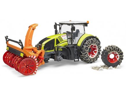 Tracteur claas axion 950 avec chaines et souffleuse a neige - Bruder - 03017
