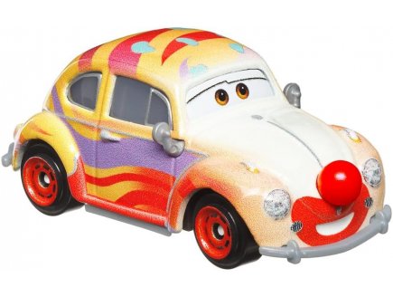 Vehicule cars kelly beambright - voiture miniature jaune et blanche - mattel - hky31
