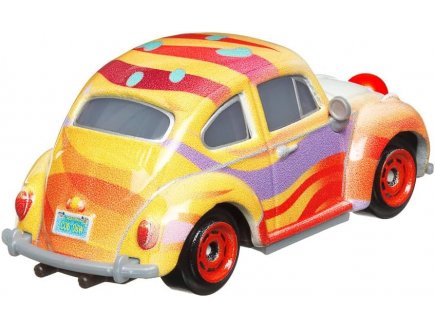 Vehicule cars kelly beambright - voiture miniature jaune et blanche - mattel - hky31
