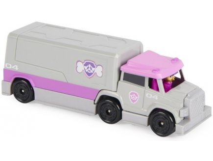 VEHICULE EN METAL PAT PATROUILLE BIG TRUCK PUPS : LE GRAND CAMION DE STELLA GRIS ET ROSE - VEHICULE MINIATURE - SPIN MASTER