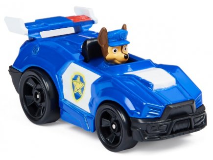 Vehicule en metal pat patrouille the movie : chien chase et sa voiture de police bleue - voiture miniature - Spin master