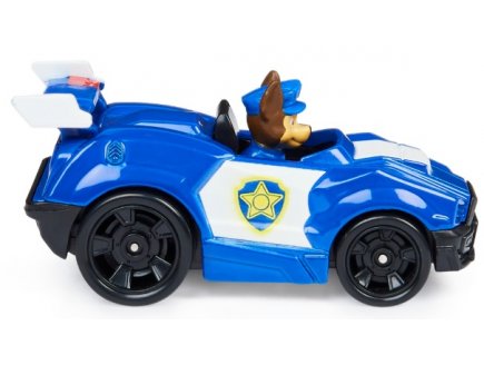 Vehicule en metal pat patrouille the movie : chien chase et sa voiture de police bleue - voiture miniature - Spin master