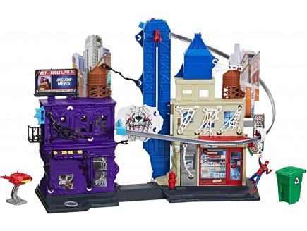 Ville Spiderman Lanceur de toiles 45 cm de haut - 30 fonctions + 1 figurine Spider-man - Marvel - Hasbro G0737