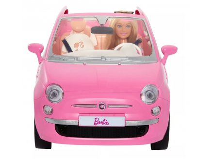 Voiture Fiat 500 rose + 1 poupe Barbie - Mattel - hrg59 - Vhicule Barbie