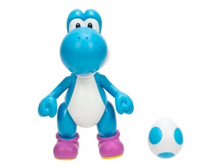 Yoshi Bleu Ciel avec Oeuf : Figurine Super Mario 11 cm - Personnage