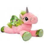 PELUCHE GEANTE : LICORNE COUCHEE ROSE AVEC AILES 1 METRE 10 - ANIMAUX FANTASTIQUE 