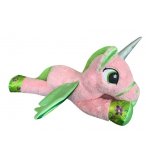 PELUCHE GEANTE : LICORNE COUCHEE ROSE AVEC AILES 87 CM - ANIMAUX FANTASTIQUE