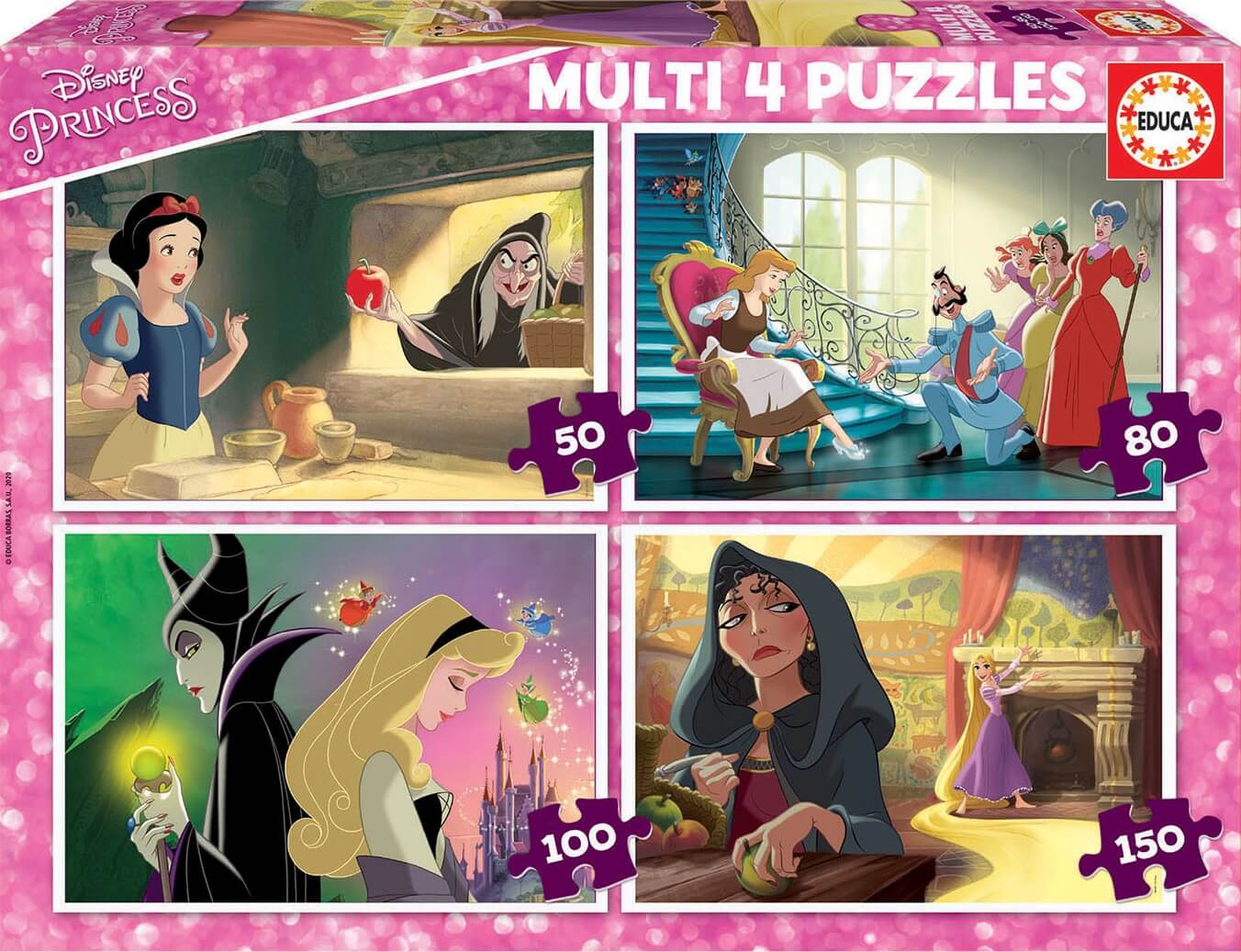 Educa puzzle 18626 princesse disney 4 puzzles 50 80 100 pièces
