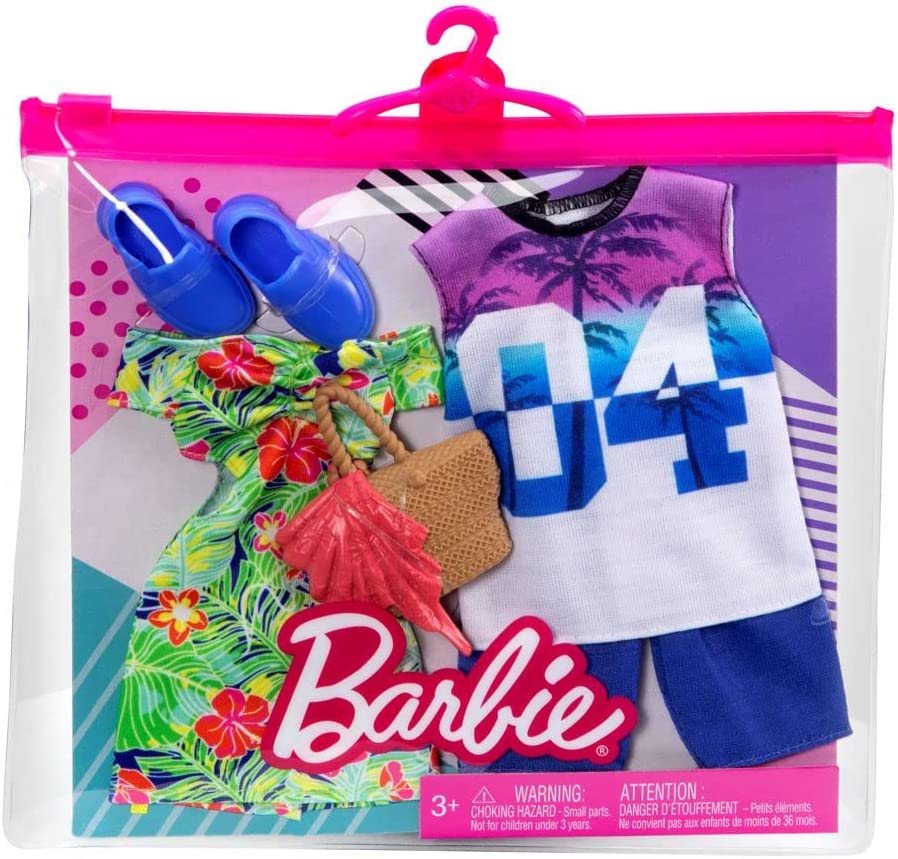 set 2 tenues Barbie + ken Vêtements robe Habit poupée Mattel HBV72