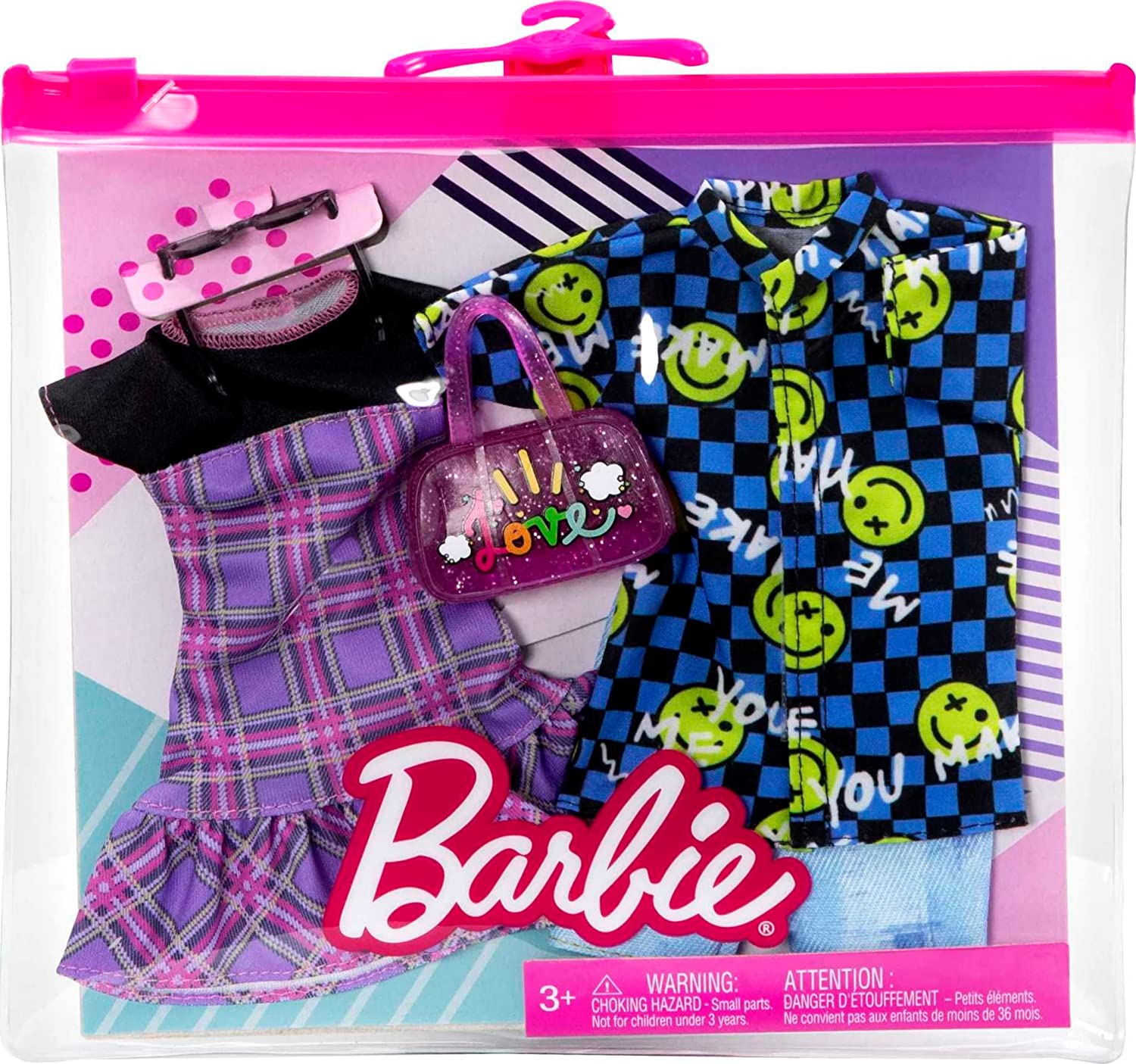 Barbie Fashionistas Kit vêtements Barbie & Ken, 2 tenues pour poupé