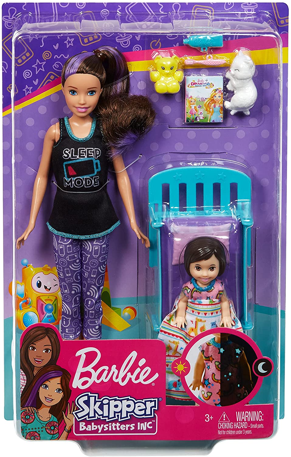 Coffret Barbie Skipper Baby-Sitter - Bébé au Lit Mattel : King Jouet,  Poupées Mattel - Poupées Poupons