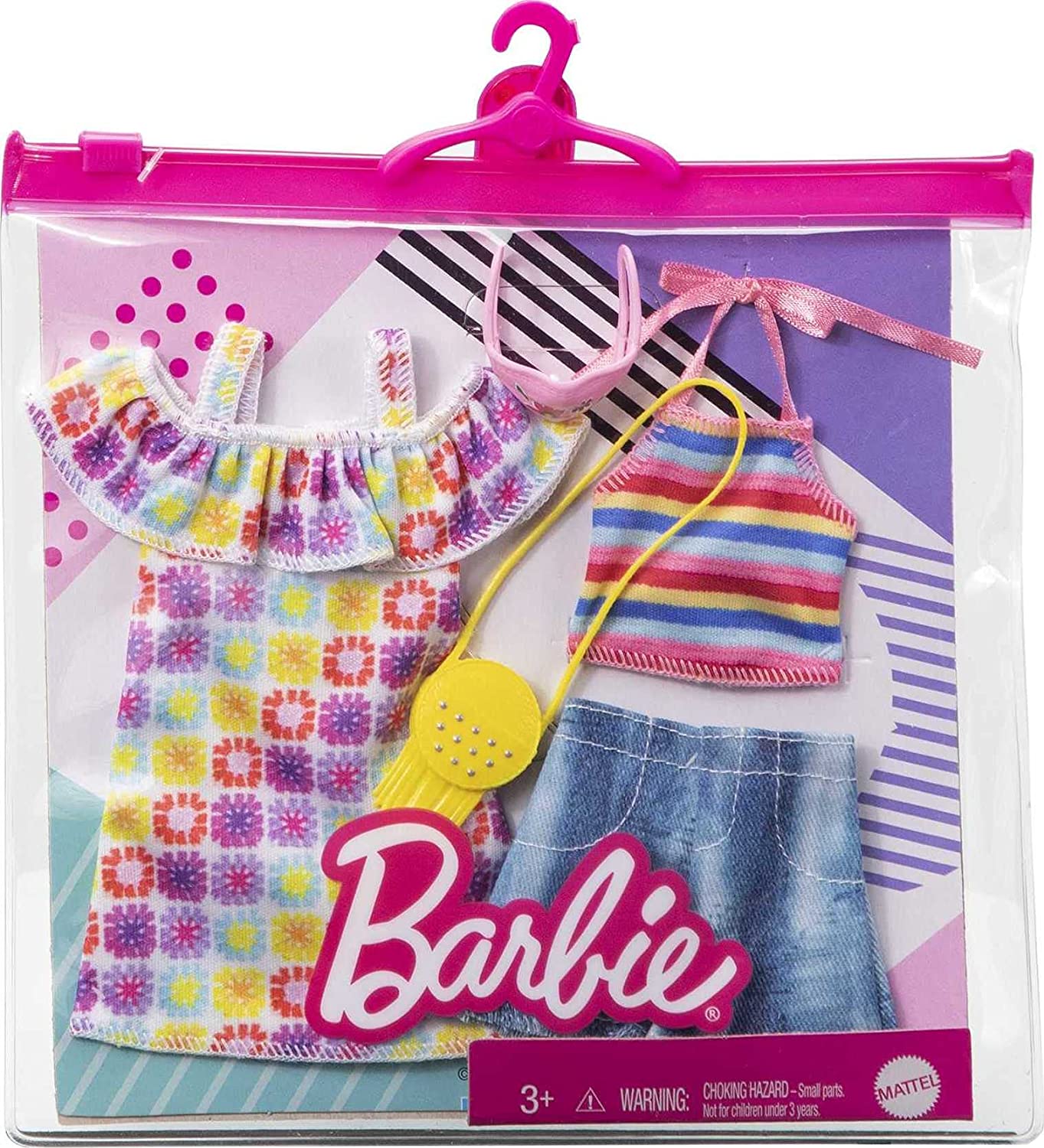 Vêtements pour Barbie 2 tenues mode robe Habit poupée Mattel HBV69