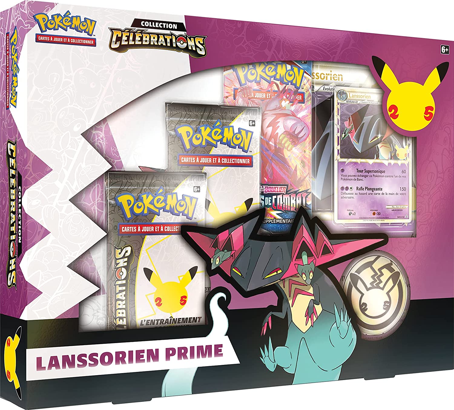 coffret pokemon Pokémon 25ème Anniversaire Lanssorien Prime 150 PV carte à  collectionner