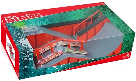 X-Treme coffret skatepark rampe + 4 mini deck skates à doigt 90 mm - simba