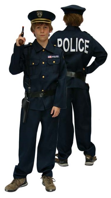 Uniforme de policier pour enfants, costume de cosplay pour garçons et  filles, manteau de policier, pantalon, ceinture, chapeau, jouet imbibé