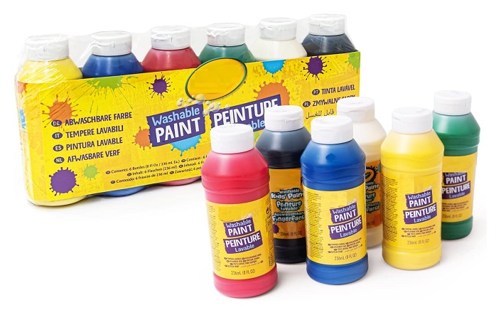 Pack 6 bouteilles de peinture lavable enfant - Jeu Crayola