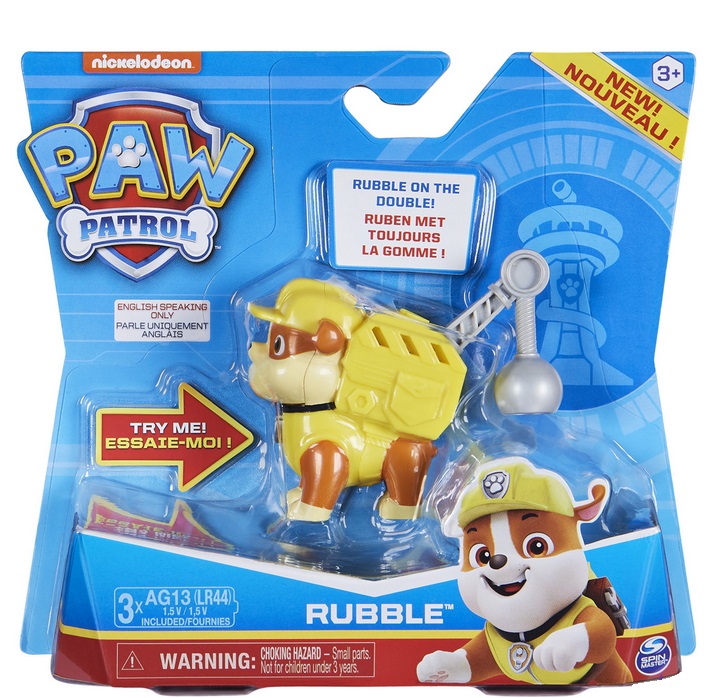 PAW Patrol, Mighty Pups Super PAWs, Figurine Ruben avec sac à dos  transformable, pour les enfants à partir de 3 ans