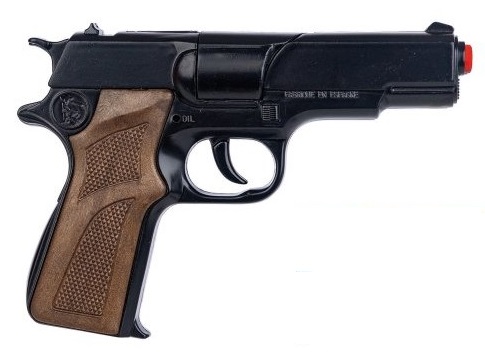 Pistolet police métal noir 16 cm Gonher - Jouet pas cher