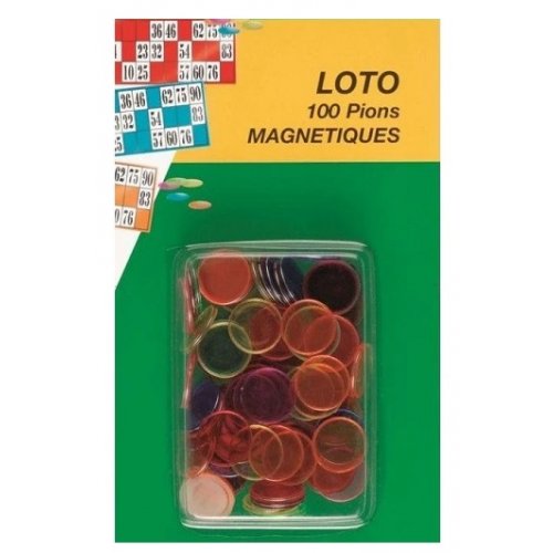 Kit Palet magnetique Ramasse Jetons Loto Bingo 100 pions aimantes