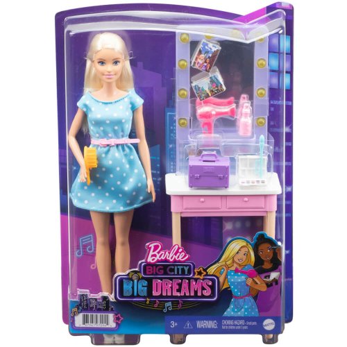 Coffret Barbie Star de Cinéma + loge de maquillage poupée mannequin 30cm  GYG39 Mattel
