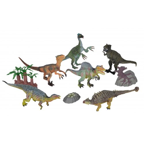 Coffret de 6 dinosaures en plastique animaux préhistorique