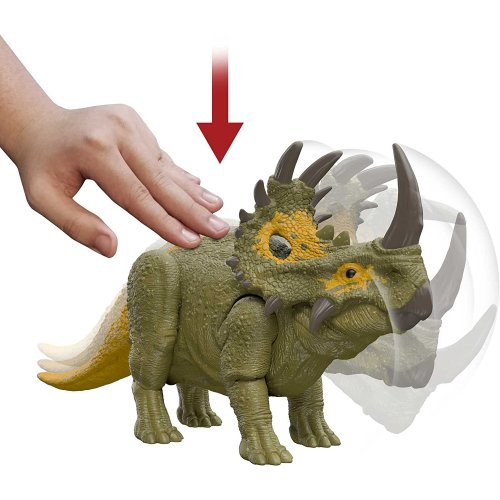 Jurassic World Figurine articulée et sonore de Tricératops Attaque  Rugissante (33 cm) avec code ADN caché et scannable, à Collectionner, Jouet  Enfant, Dès 4 ans, HDX34 : : Jeux et Jouets