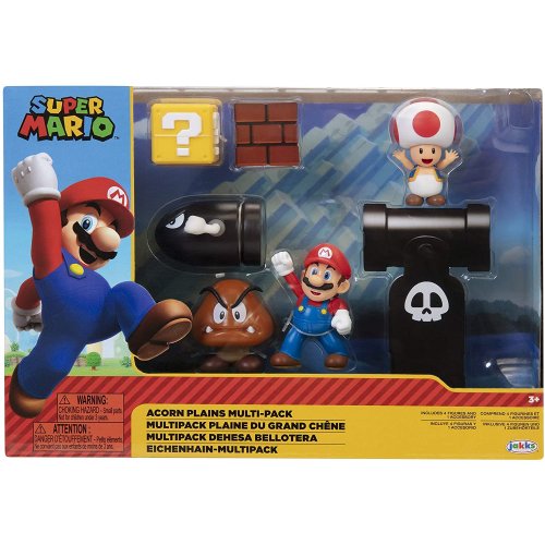 Super mario jakks : 4 figurines (Mario, Toad, Bullet Bill, Goomba) avec 1  accessoire.