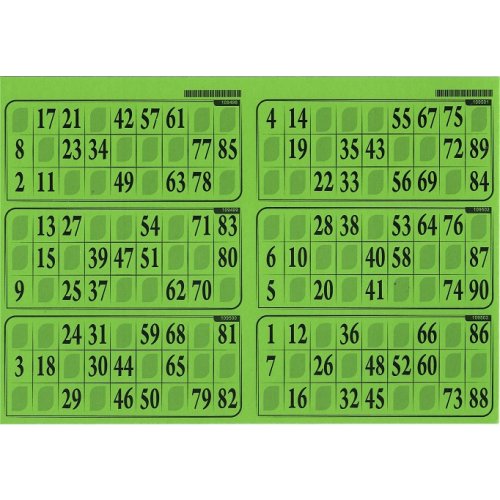 Loto Plaque de 6 grilles Tradition carton épais, vert menthe