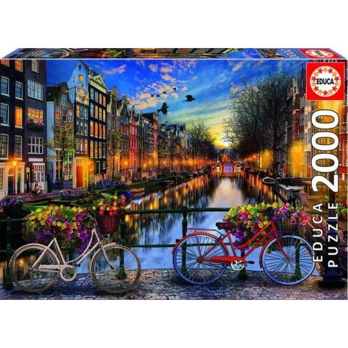 Educa 17127 puzzle 2000 pièces hollande canal d'amesterdam