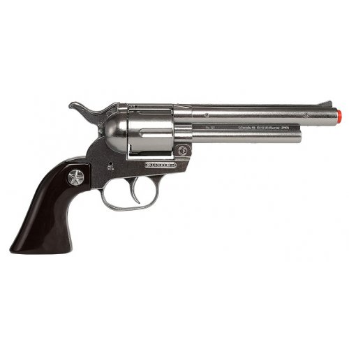 Pistolet de cowboy à pétards, noir/gris, 18 cm